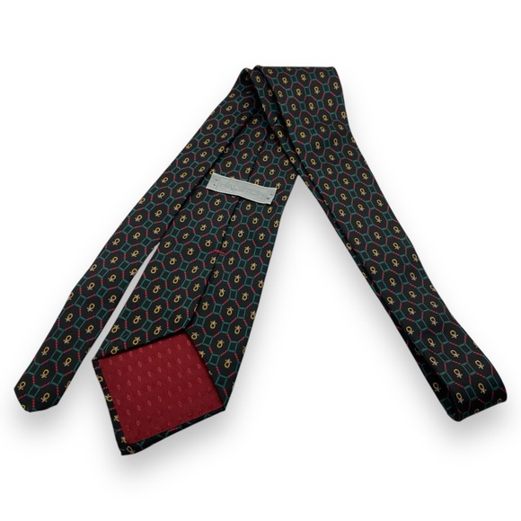 Halston 100% Italian Silk Stylish Print Necktie - Picture 2 of 3